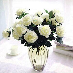 NEW Artificial Roses 10 Heads 2.8" Flowers Arrangement Silk Bouquet